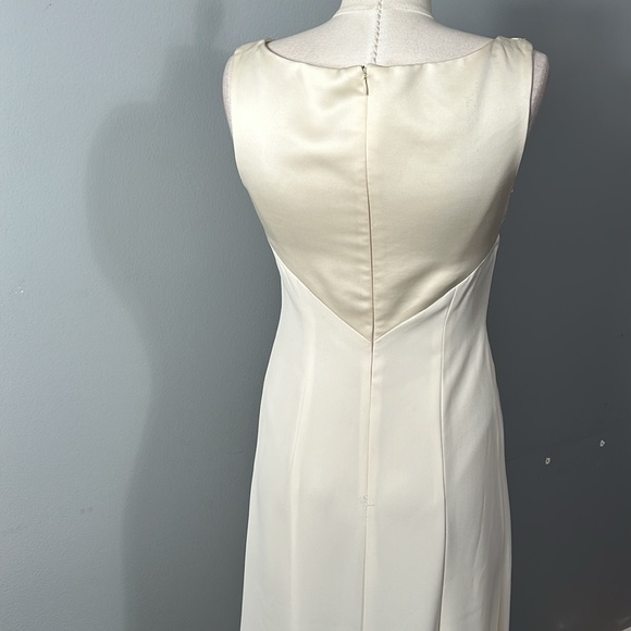 Vintage Cache 60s style Embroidered Rhinestone Bow Maxi Sleeveless Dress sz 6 - Picture 9 of 13